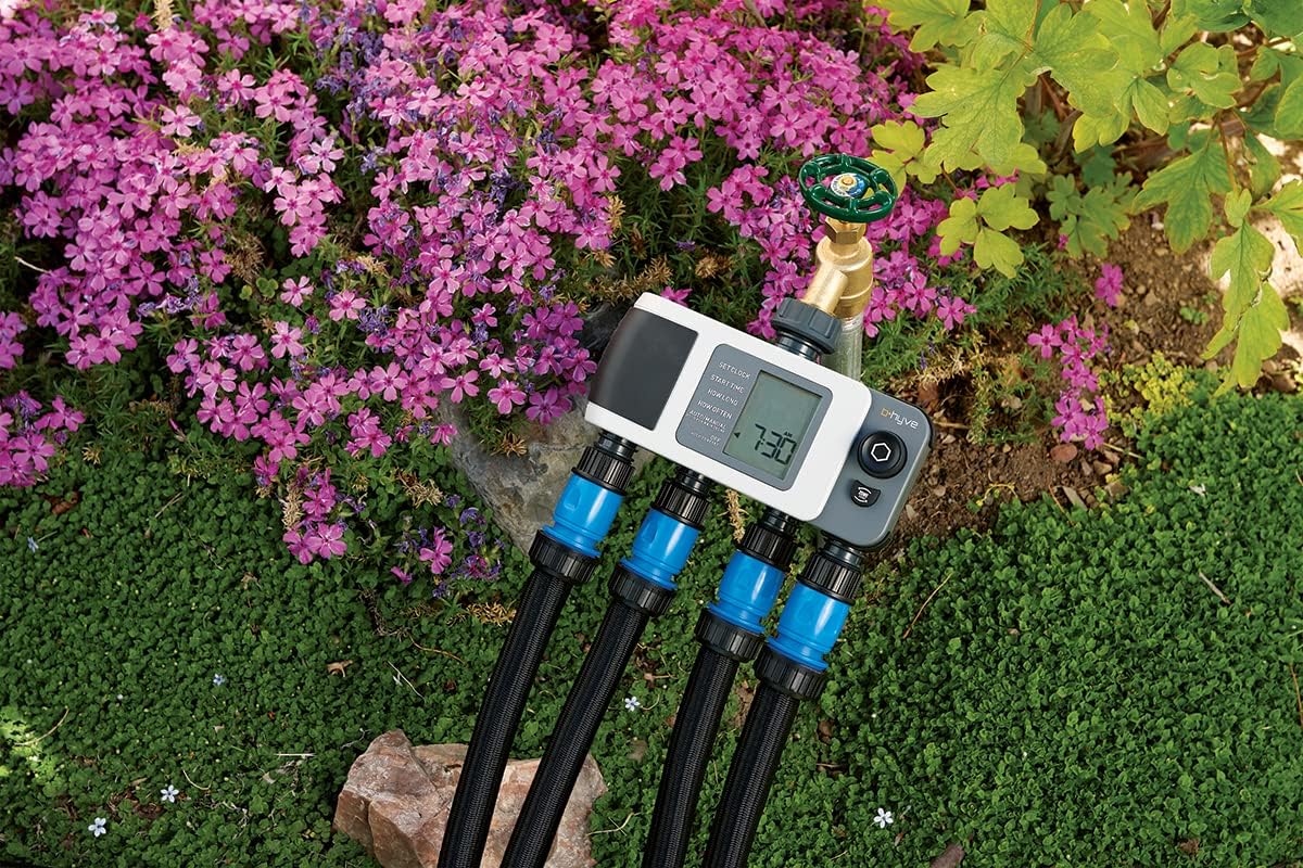 Orbit B-hyve XD 4-Port Smart Hose Watering Timer - App Controlled - Smart WeatherSense - Bluetooth Sprinkler Timer with Remote Control - Multi Outlet Yard Irrigation System - 24634 4-Port Bluetooth